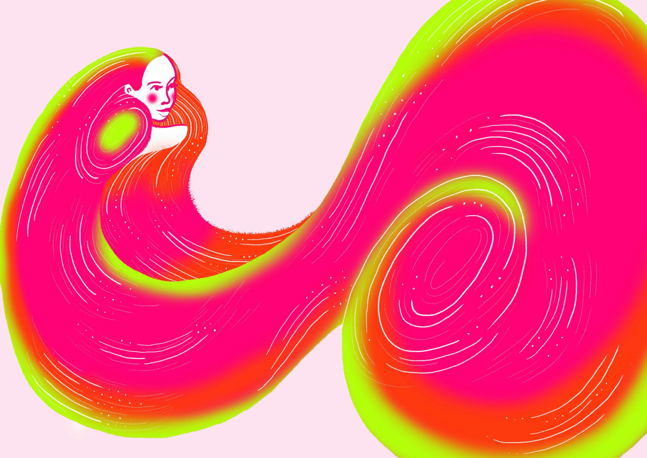 Colorful illustration from the project 'On te dit...' by Lisa Wagelmans, combining storytelling with vibrant shapes to convey dynamic communication.